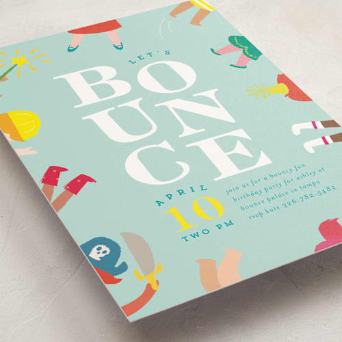 This is a sky kids birthday invitations with standard by Lori Wemple called bounce printing on signature in standard