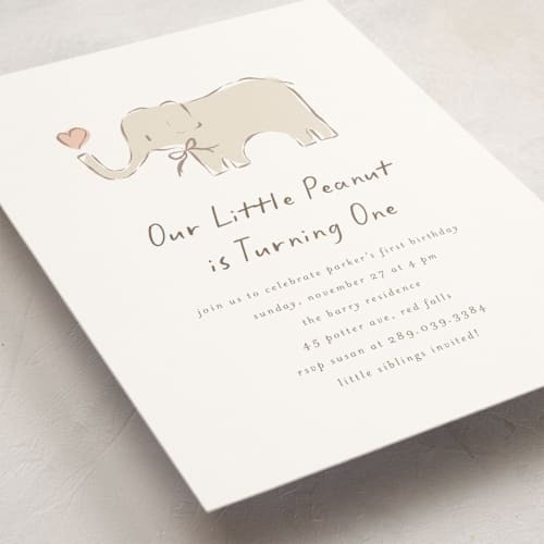 This is a sugar kids birthday invitations with standard by chocomocacino called bananella printing on signature in standard