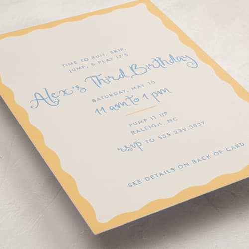 This is a melon kids birthday invitations with standard by Megan Davis called augusta printing on signature in standard