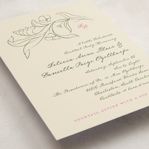 This is a razzsmash debutante party invitations with standard by Kamala Nahas called arched wildflowers printing on signature in standard