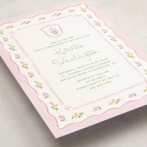 This is a watermelon communion invitations announcements with standard by Creo Study called preppy garden printing on signature in standard