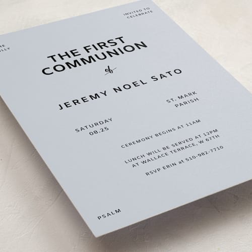 This is a sky communion invitations announcements with standard by Studio Suku called courthouse printing on signature in standard
