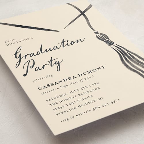 This is a ink graduation invitations with standard by Jamie Alexander called inked printing on signature in standard