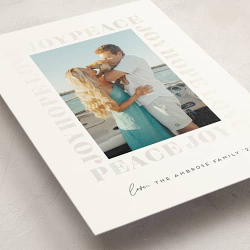 This is a snowball gloss press holiday cards with gloss press by Erica Krystek called subtle surround printing on signature in standard