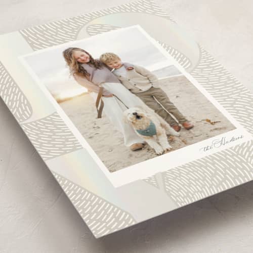 This is a snow gloss press holiday cards with gloss press by Monika Torun called pathways of joy printing on signature in standard