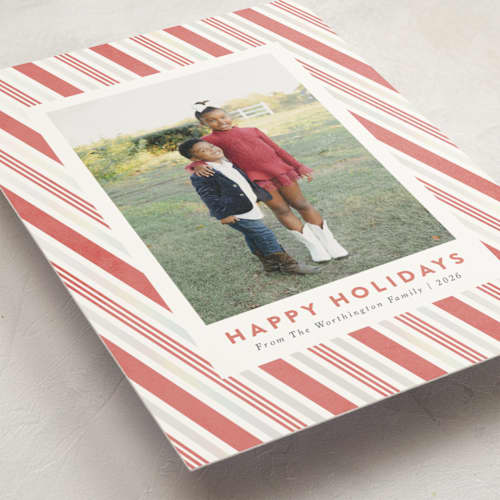 This is a peppermint stick gloss press holiday cards with gloss press by Meggy Masters called peppermint stripe printing on signature in standard