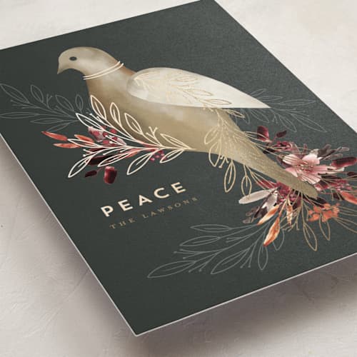 This is a slate met with foil pressed by Petra Kern called the messenger of peace printing on signature in standard