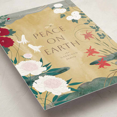 This is a ochre met with foil pressed by Eve Schultz called four seasons printing on signature in standard