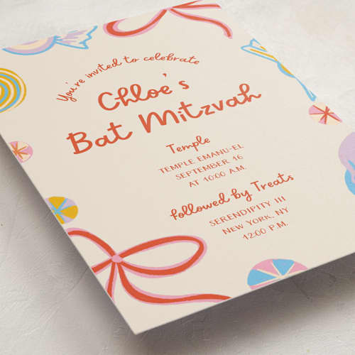This is a cookie bar mitzvah bat mitzvah invitations with standard by Lissabeth Anglin called super sweet printing on signature in standard
