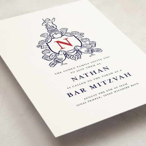 This is a nyc bar mitzvah bat mitzvah invitations with standard by mo kelley called nyc printing on signature in standard