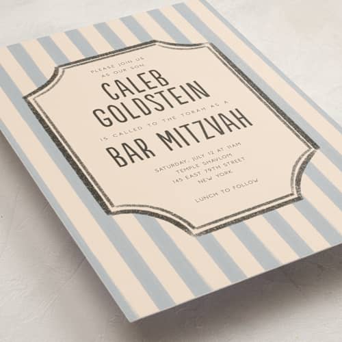 This is a sky bar mitzvah bat mitzvah invitations with standard by Vera Lim called the sign printing on signature in standard