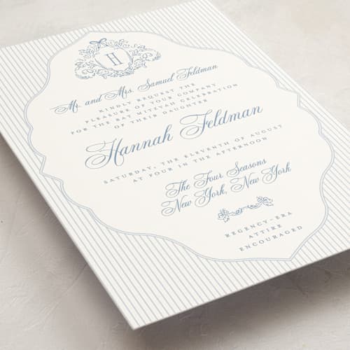 This is a provincial bar mitzvah bat mitzvah invitations with standard by Jenna Holcomb called regency printing on signature in standard