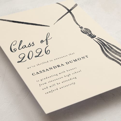 This is a ink graduation announcements with standard by Jamie Alexander called inked printing on signature in standard