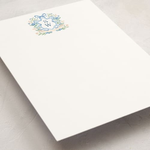 This is a bluebell personalized stationery thank you cards with standard by Elly called atlanta crest printing on signature in 5x7