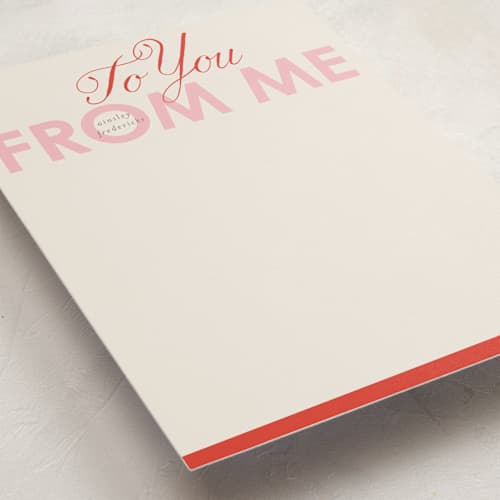 This is a strawberry personalized stationery thank you cards with standard by Jackie Crawford called to you from me printing on signature in 5x7