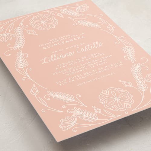 This is a rose sweet sixteen birthday party invitations with standard by Kristin Sosa called vintage quinceanera printing on signature in standard