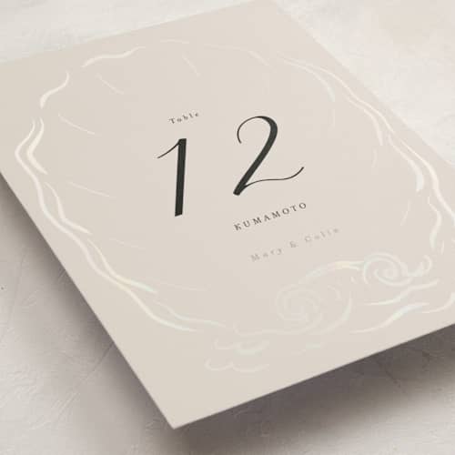 This is a pearl table numbers with gloss press by Ani Somi called kumamoto printing on doublethick in standard