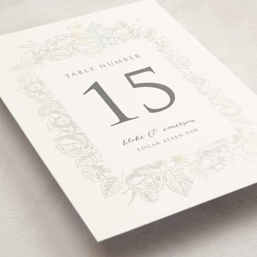 This is a cloud table numbers with gloss press by Rochelle Renee called gilded wildflowers printing on doublethick in standard