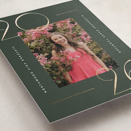 This is a ivy graduation announcements with foil pressed by Kelly Schmidt called numbered printing on signature in standard