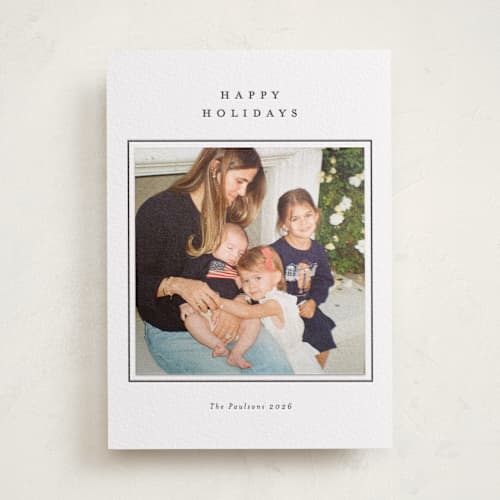This is a soft black photo mount holiday cards with letterpress by Stacey Meacham called photo mount printing on white cotton in photo_mount