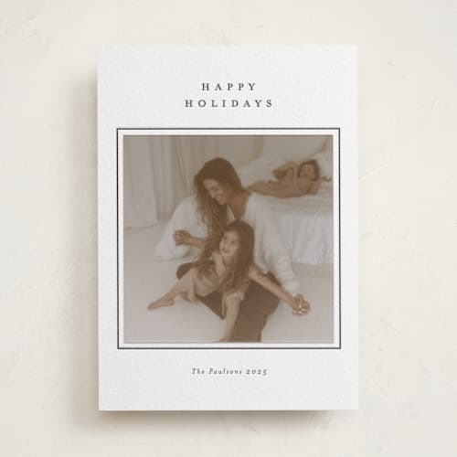 This is a soft black photo mount holiday cards with letterpress by Stacey Meacham called photo mount printing on white cotton in photo_mount