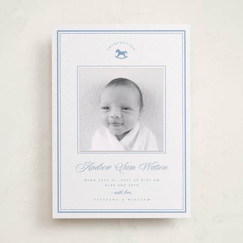 This is a pacific blue new with letterpress by Christy Hy Lee called classic iconic printing on white cotton in photo_mount