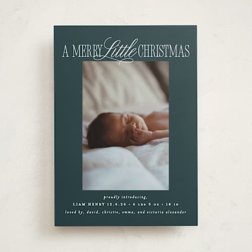 This is a frost babys first christmas with standard by Brooke Chandler called littlest christmas printing on recycled smooth signature in standard