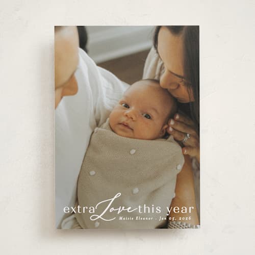 This is a cotton babys first christmas with standard by Angela Thompson called new year baby printing on recycled smooth signature in standard