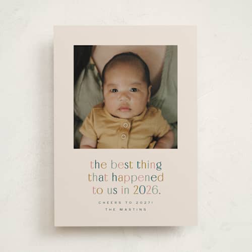 This is a teal babys first christmas with standard by Ellen Schlegelmilch called the best thing printing on recycled smooth signature in standard
