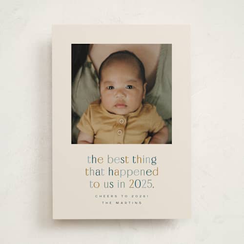 This is a winter sky babys first christmas with standard by Ellen Schlegelmilch called the best thing printing on recycled smooth signature in standard