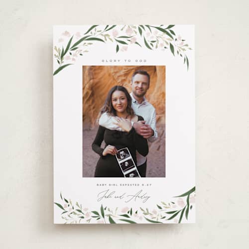 This is a snow babys first christmas with standard by Erin L. Wilson called aurelia printing on recycled smooth signature in standard