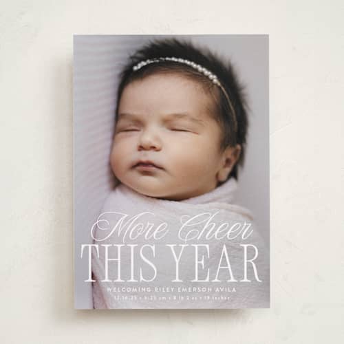 This is a snow babys first christmas with standard by Susan Asbill called blessed welcome printing on recycled smooth signature in standard