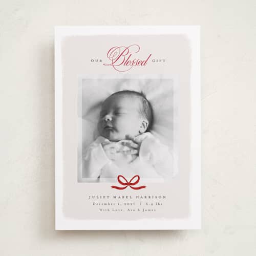 This is a cherry babys first christmas with standard by Nicoletta Savod called our blessed gift printing on recycled smooth signature in standard