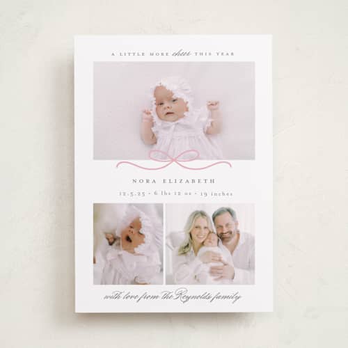 This is a candy babys first christmas with standard by Emily Betts called baby's first printing on recycled smooth signature in standard