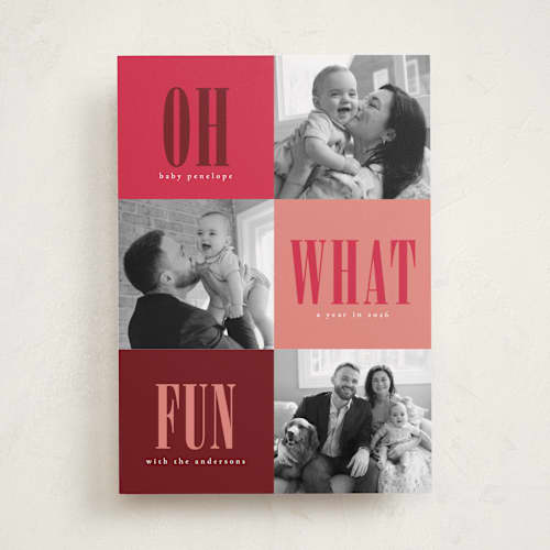 This is a mulled wine babys first christmas with standard by Stacy Maalouf called oh what fun printing on recycled smooth signature in standard