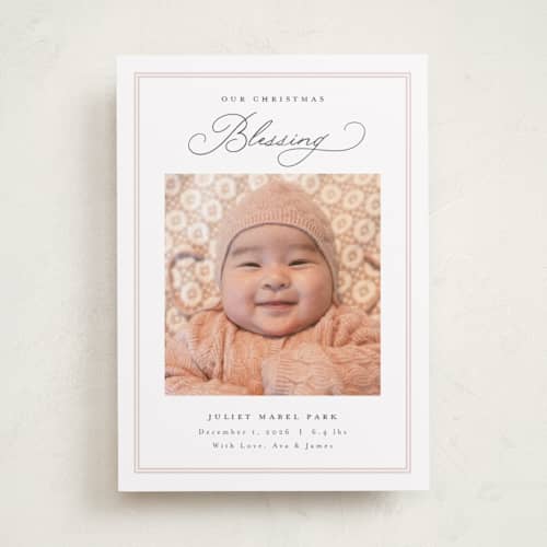 This is a petal babys first christmas with standard by Nicoletta Savod called christmas blessing printing on recycled smooth signature in standard
