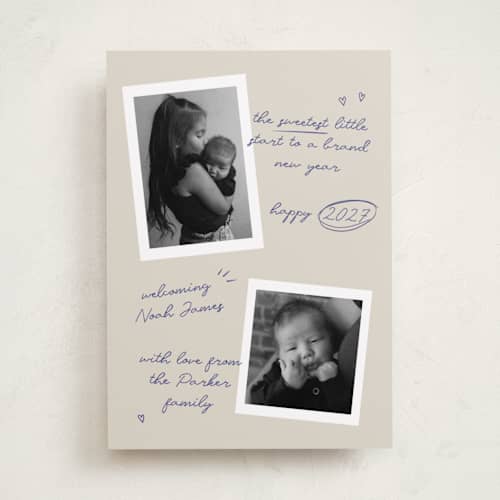 This is a eggnog babys first christmas with standard by Mai Design called tender new year printing on recycled smooth signature in standard