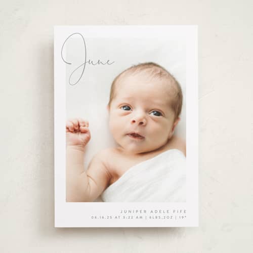 This is a storm birth announcements with standard by Olivia Raufman called chic introduction printing on recycled smooth signature in standard