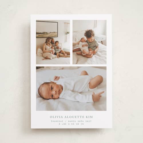 This is a shortcake birth announcements with standard by Bramble Studio called windows to our heart printing on recycled smooth signature in standard