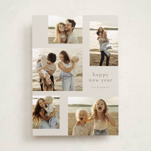 This is a vanilla photo christmas cards with standard by Stacey Meacham called minimalist type printing on recycled smooth signature in standard