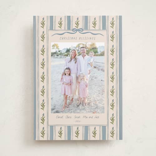 This is a blue jay photo christmas cards with standard by Creo Study called hand-drawn vintage garden printing on recycled smooth signature in standard