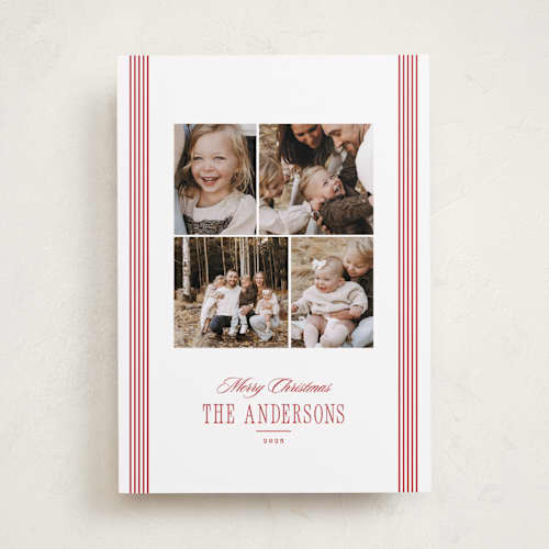 This is a candy cane photo christmas cards with standard by Corinne Malesic called new classic printing on recycled smooth signature in standard