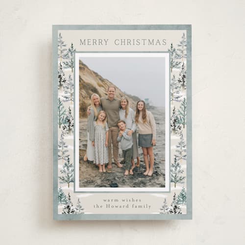 This is a mist photo christmas cards with standard by Petra Kern called frozen forest printing on recycled smooth signature in standard