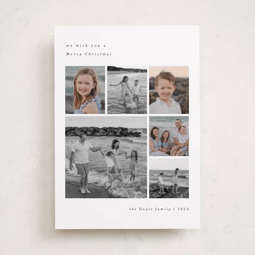 This is a snow photo christmas cards with standard by Emily Sabol Goss called editorial printing on recycled smooth signature in standard