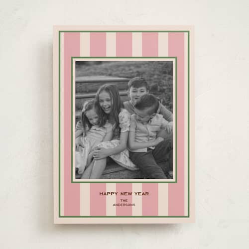 This is a bubblegum photo christmas cards with standard by Annie Shapiro called regent printing on recycled smooth signature in standard