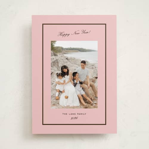 This is a candy photo christmas cards with standard by Megan Davis called basque printing on recycled smooth signature in standard