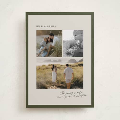 This is a pine photo christmas cards with standard by Joanna Griffin called border and collage printing on recycled smooth signature in standard
