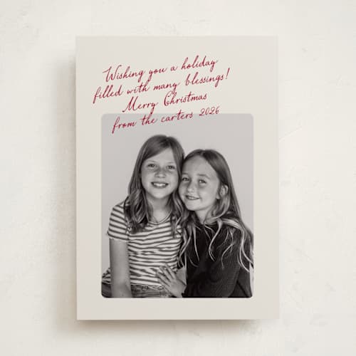 This is a berry photo christmas cards with standard by Stacey Meacham called handwritten post printing on recycled smooth signature in standard