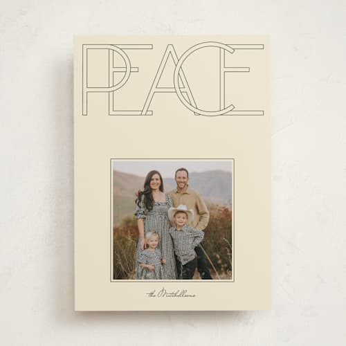 This is a vanilla photo christmas cards with standard by Baumbirdy called mod peace printing on recycled smooth signature in standard