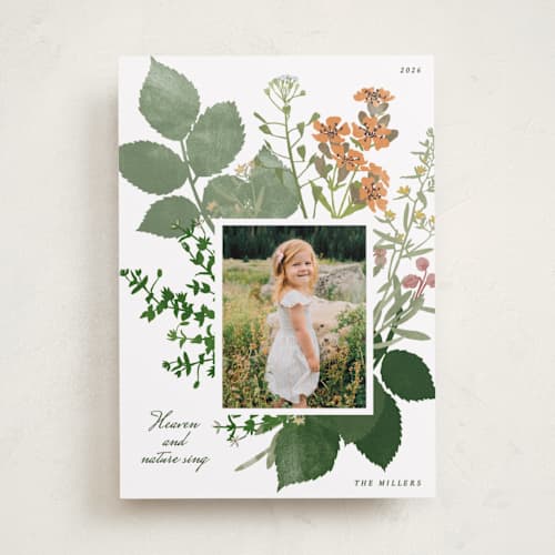 This is a meadow photo christmas cards with standard by Sumak Studio called bouquet of wild flowers printing on recycled smooth signature in standard